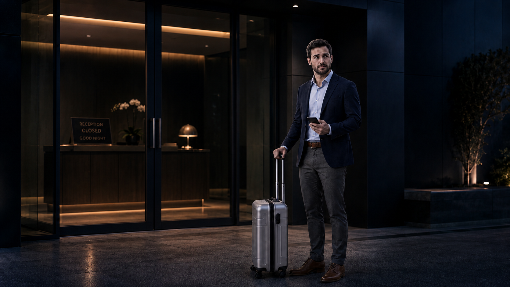 Habitación preparada con acceso de huéspedes y automatización conectados